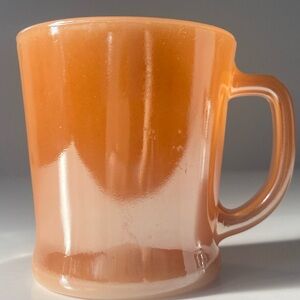 Vintage Fire King D Handle Coffee Mug tea Cup - Lustre Ware Orange Peach